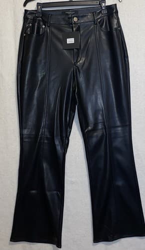 Marc New York Faux Leather Pants Y2K Club Wear Black Ladies 12 MSRP: $89