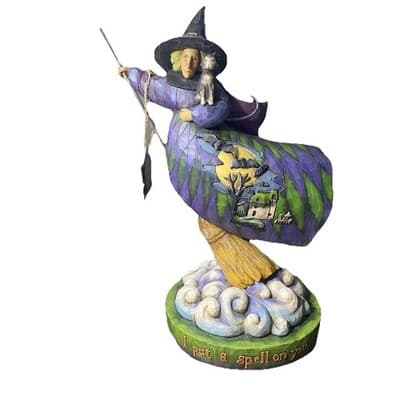 Witchy Jim Shore I Put A Spell On You Witch on Broom Retired 2004 Halloween