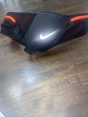 Nike Fanny Pack Double Flask Pocket Running Belt Hold Water bottle Black Orange