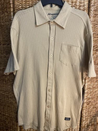Aeropostale Button Up Vaca Casual Beach Coastal Men’s Large NWT Short Sleeve
