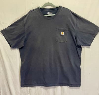 Carhartt Short Sleeve T Shirt Mens 2XL Loose Fit Heavyweight Pocket Gray