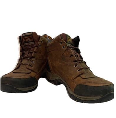 Ariat ATS Terrain Waterproof Brown Leather Hiking Casual Kids Sz 4