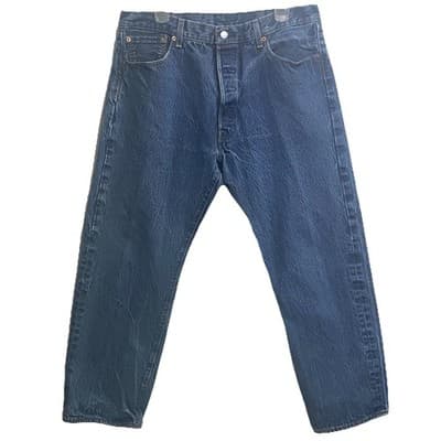 Levis 501 Classic Original Denim Mens 38x32 Medium Wash Button Fly Straight Legs