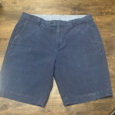 Brooks Brothers 100% Cotton Blue Pin Striped 10" Chino Golf Shorts Men's 38