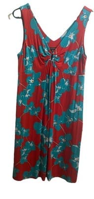 Tommy Bahama Tropical Print Casual Dress Sz M Vacation Beachy Cruise Wear