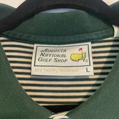 Augusta National Golf Shop Preppy Prep Polo 60s Two-Ply Mercerized Sz Lg