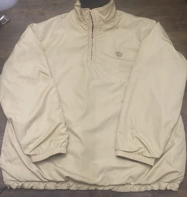 Ralph Lauren Polo Golf Reversible Jacket Mens Sz L Fleece Pullover Quarter Zip