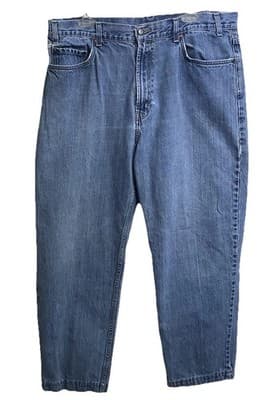 Kirkland Men's Light Blue Distressed Denim Straight Jeans Cotton 5-Pocket Design
