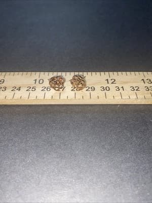 Pierced Gold-Tone Rose Earrings Stud Posts