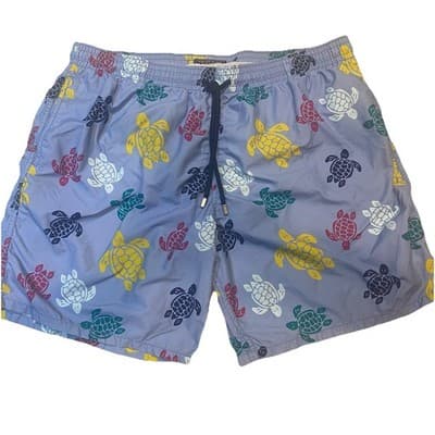 Vilebrequin Swim Trunks Shorts Blue W Turtles Mens 4XL Mesh Lined W38