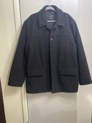 Vtg. J. Crew Coat Men's M Italian Wool Button Front Peacoat Quilted Lining Navy