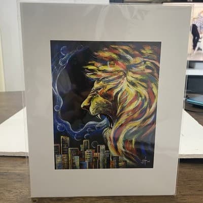 Janet Hyun Roar Of Justice Lion Art Print8x10 Matted Christian Prophetic Artwork