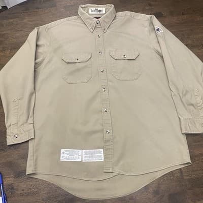 Bulwark Fire Resistant Shirt Mens Twill Long Sleeve Workwear Reg Fit Excel FR