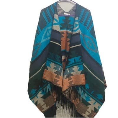 Moss Rose Southwestern Aztec Shawl Wrap Western Cowgirl Rodeo One Sz Fits Most