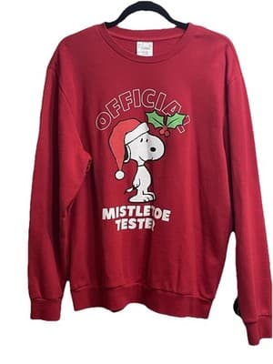 Peanuts Snoopy Official Mistletoe Tester Sweatshirt Large 42-44 Unisex Christmas