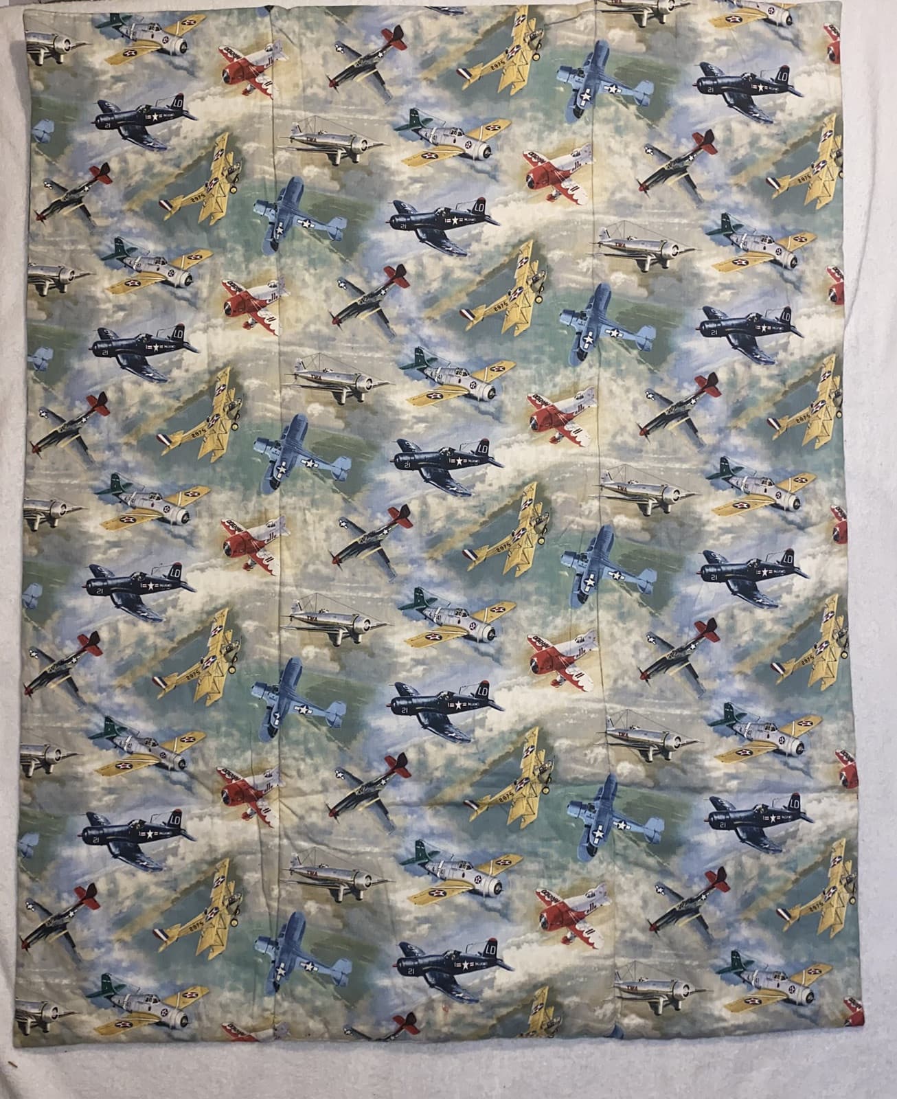 Handmade Quilted Throw Vintage airplanes