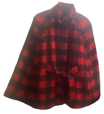 C Wonder Buffalo Plaid Wool Cape