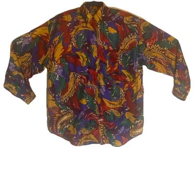 1980 100 Percent Silk Blouse Shoulder Pads Dynasty Dallas Knotts Landing 80s TV