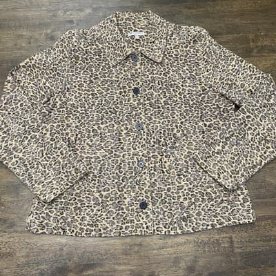 Rebecca Malone Petites Womens Cheetah Animal Print Jacket PXL Mob Wives