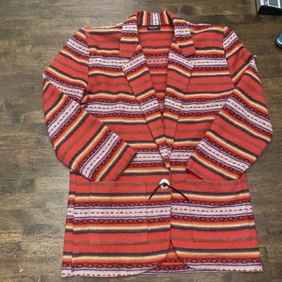 Vintage Cotton Southwestern Aztec Blazer Rodeo Cowgirl Pit2pit 22”