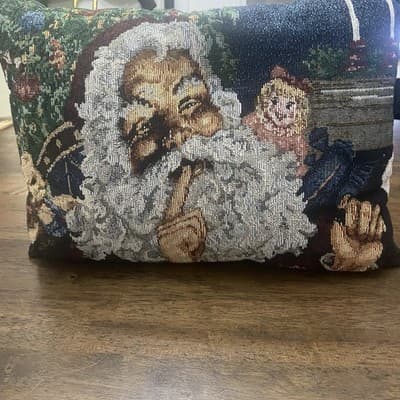 Christmas Tapestry Santa Pillow
