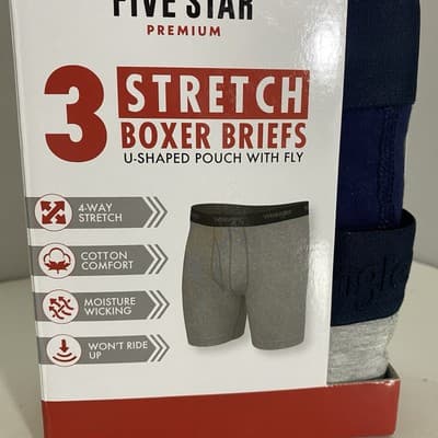 2 3Packs 6 Pair Cotton Stretch Boxer Briefs 2XL Comfort Won’t Ride Up