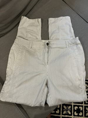 CHICO'S Size 1.5 Womens Cotton Spandex Blend Striped Stretch Pants