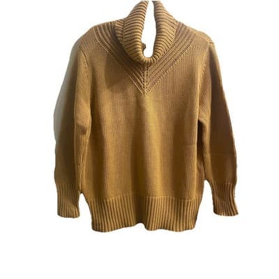 Newport News Chunky Knit Women’s Sweater Mustard Gold 2XL
