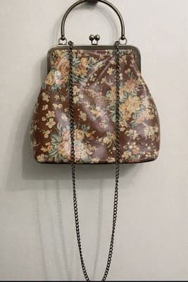 Patricia Nash Leather 10 Anniversary Novella Frame Bag MetalStrap KissLock Close