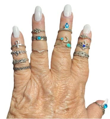 Lot of 18 Rings Various sizes Unknown Metals Or Sizes