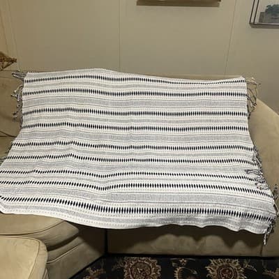 Pier 1 Throw Blanket 36”x 44” Cotton Blend Made In India