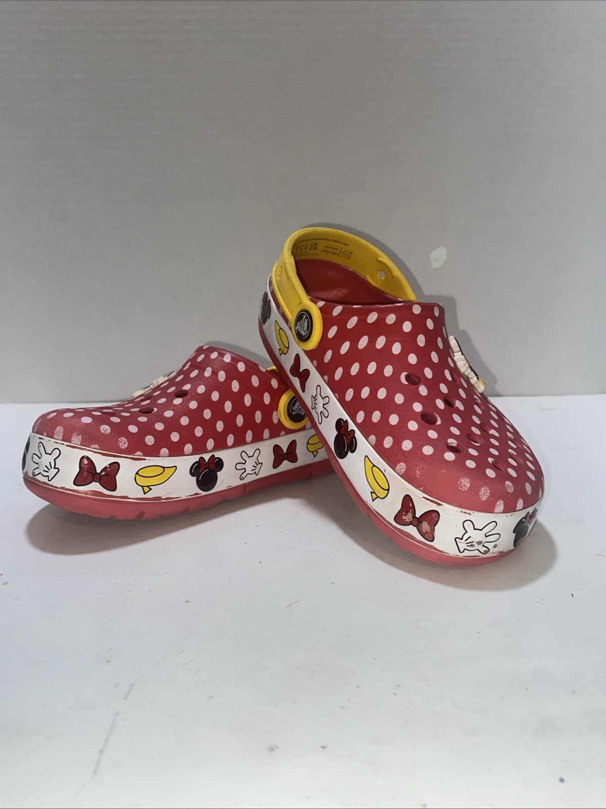 Crocs Disney Parks Minnie Mouse Kids Crocband Red Clogs Junior Size 1