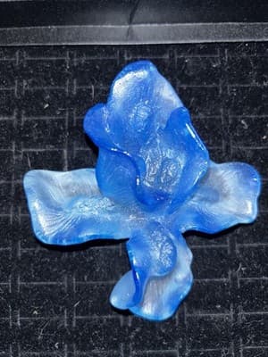 Daum Glass Blue Iris Paperweight Made In France Rare Vintage Collectors