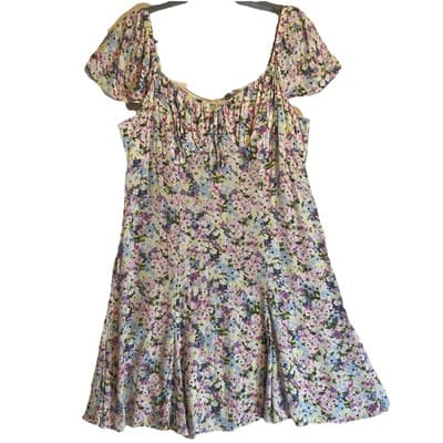 Y2k Pastel Floral dress FairyCore RomanticBoho Bohemian Babydoll CottageCore XL