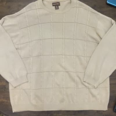 Oak Hill Mens Beige Cotton Sweater 4XL Classic