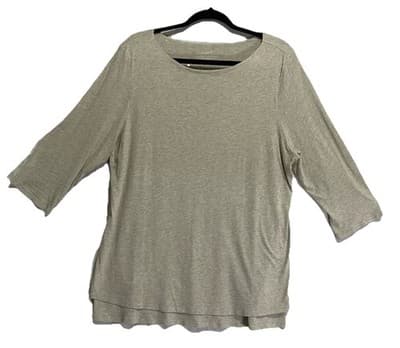 Pure Jill Top Womens XL Lagenlook CottageCore Cosstal Boat Neck Layered Tunic