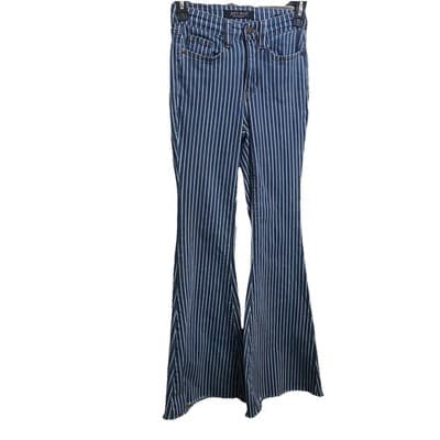 Judy Blue Jeans Womens 7/28 White Stripe High Waist Super Flare Bell Bottom
