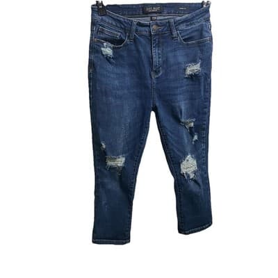 Judy Blue Skinny Fit 7 / 28 Distressed Cropped Womens Jeans