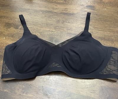 Honey Love Crossover V Neck Bra Sz Lrg Black Removable padding