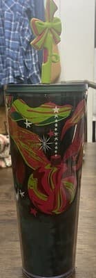 Starbucks 2023 Christmas Holiday Venti Tumbler w/Silicone Straw Topper 24oz