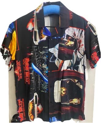 Friday the 13th Men's Medium Multicolor Jason Short Sleeve Button-Up Shirt