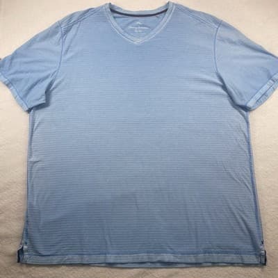 Tommy Bahama T-Shirt Mens XL V-Neck SS Cotton Stretch Classic Ribbed Wash