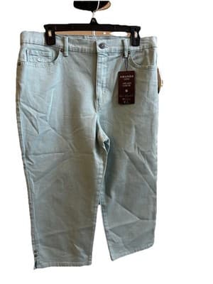 Gloria Vanderbilt Amanda Capri Stretch Jeans 5-Pocket Green Women’s 14P