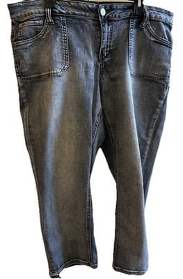 Lane Bryant Capri Jeans Women's 18 Blue Denim Stretch High Rise Cropped Classic