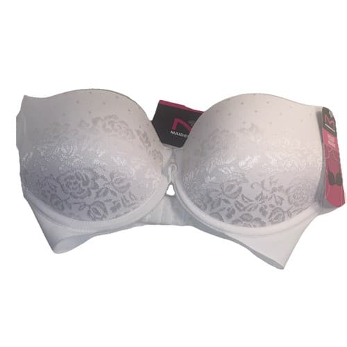 Maidenform Push-up Underwire 34 C Mesh Floral Lace Cups Smooth Sides And Back