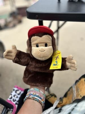 Curious George 10.5” Plush Hand Puppet Monkey Chimp GUND Vintage NWT