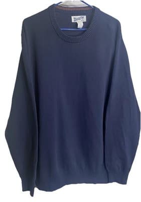 Duluth Trading Crew Neck Sweater Mens XL Blue Heavyweight Cotton Blend Workwear