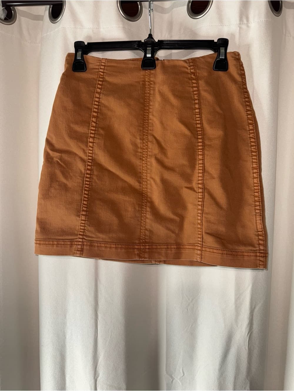Free People Burnt Orange Panel Mini Skirt zip back spring summer size 4