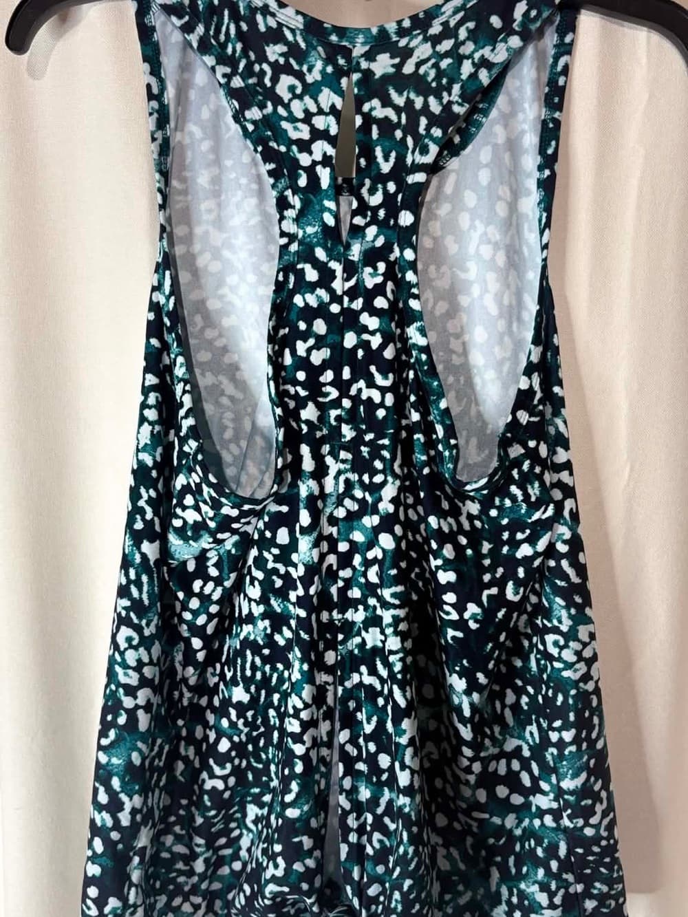 Old Navy Black and Teal Printed Racerback Tank
