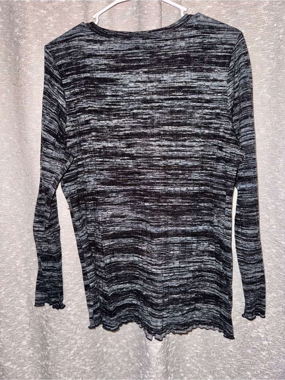 Vintage America Lace-Up Knit Top - Black Gray size Large boho western